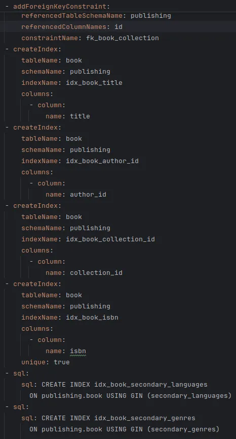 End of the Book table creation file