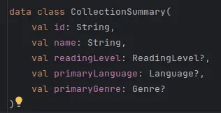 Domain model of the collection list