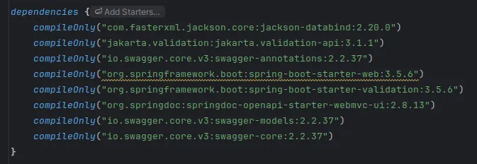 Dependencies required to use the OpenAPI Generator plugin