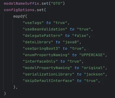 OpenAPI Generator plugin configuration